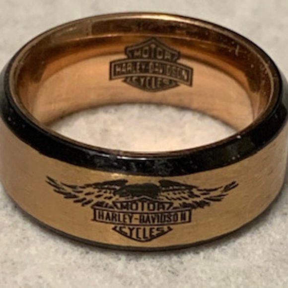 COPY - Motorcycle Rose Gold Titanium 8MM ring - Picture 2 of 3